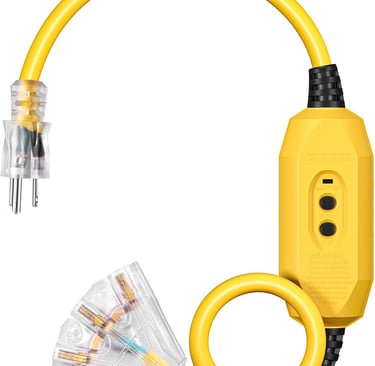 DEWENWILS 3 FT Automatic GFCI Extension Cord Outdoor, 12/3 Gauge Extension Cord for Multiple Applian