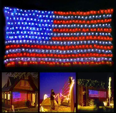 LED lit American flag