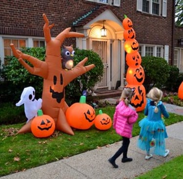 inflatables in safe spots away from walkways