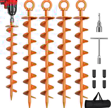 Heavy duty orange safety ground stakes