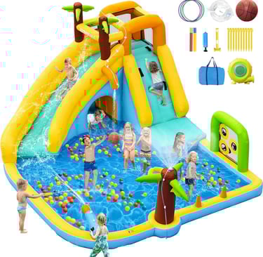 GYMMALL Inflatable Water Slide Bounce House
