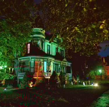 Halloween uplighting for your home.