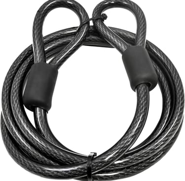 Heavy-Duty Security Cable, Vinyl Coated Braided Steel with Sealed Looped Ends .