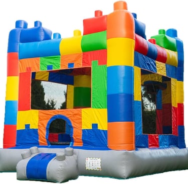 HeroKiddo 12.5'x13' Commercial Bounce House with Blower & Basketball Hoop; Durable 13' Tall Marble V