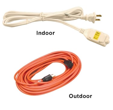 Indoor vs. Outdoor rated extension cords