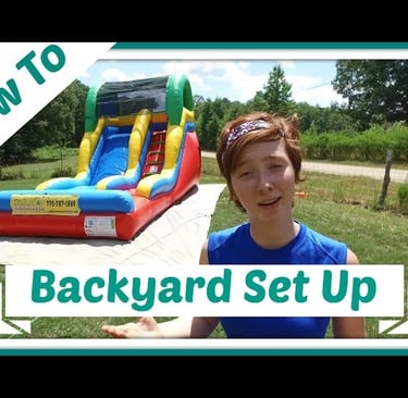 Inflatable water slide set up