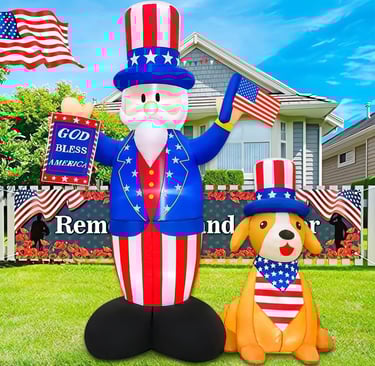 Inflatable Uncle Sam and dog