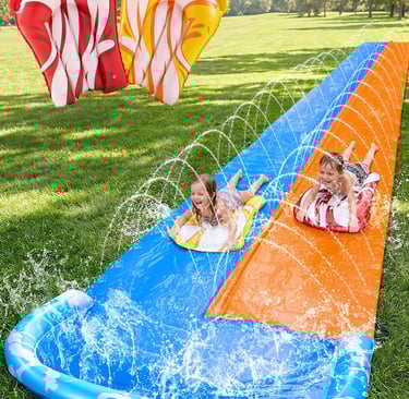 JOYIN 22.5ft Water Slides and 2 Bodyboards, Lawn Water Slide Summer Slip Waterslides Water Toy with 