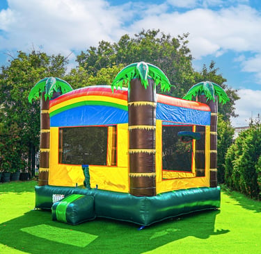 JumpOrange 14’x14’ Commercial Safari Inflatable Bounce House – 13ft Tall Heavy Duty 15oz PVC Bouncer