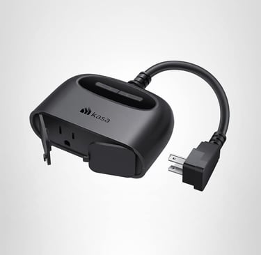 Kasa Outdoor Smart Plug, Smart Home Wi-Fi Outlet with 2 Sockets, IP64 Weather Resistance, Compatible