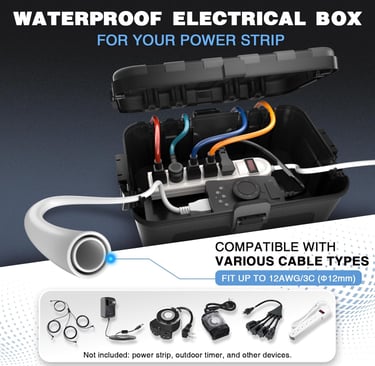 Large Outdoor Electrical Box Waterproof Extension Cord Cover Weatherproof