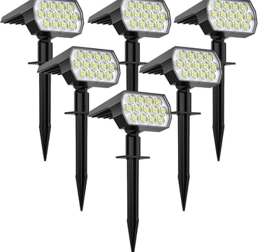 set of 6 solar powered outdoor spot lights