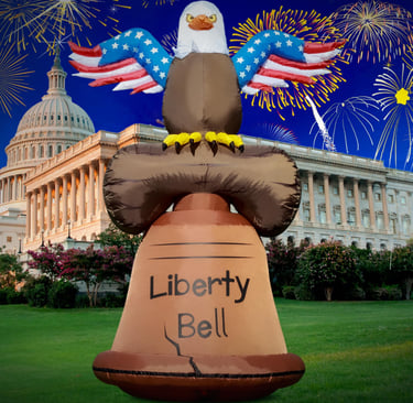 inflatable Liberty Bell and eagle