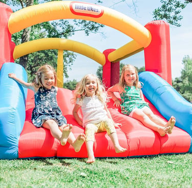 Little Tikes Jump 'n Slide Inflatable Bouncer Includes Heavy Duty Blower With GFCI, Stakes, Repair P