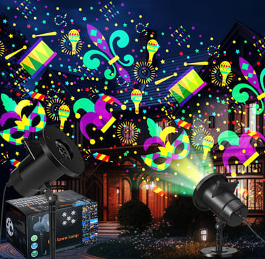 Outdoor Mardi Gras projector