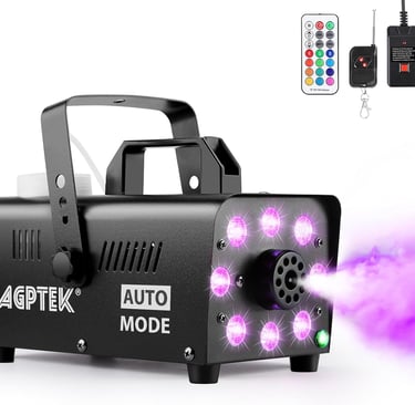 Outdoor fog machine with variable lighting
