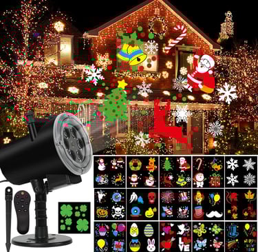 Outdoor rated holiday projector