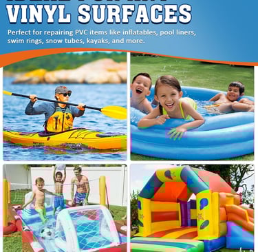 Patch Kit, Waterproof Vinyl Pool Liner Repair Kit for Inflatables, Air Mattress, Swimming Ring, Tent