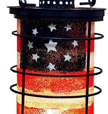 Patriotic battery powered lantern