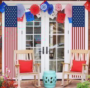 patriotic outdoor entryway