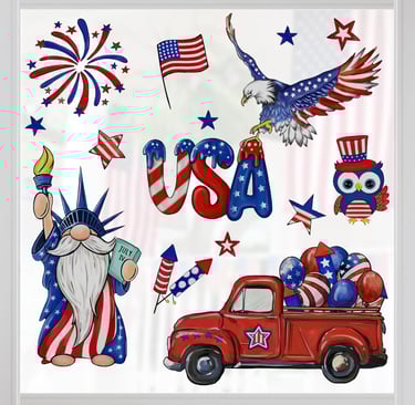 Various bestselling patriotic clings