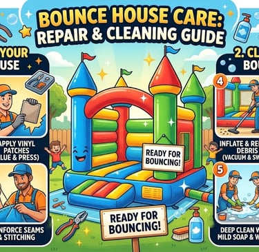repairing and cleaning your bounce house