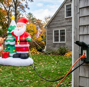 Santa display and breaker box