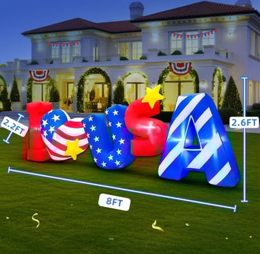 short inflatable USA decoration