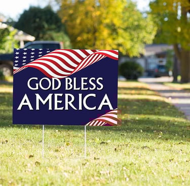 patriotic yard sign