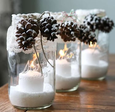 DIY candle holder from mason jar