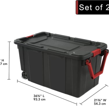 Storage Bins 40 Gallon Heavy-Duty Plastic Storage Bins, 2 Pack Container Totes with Durable Lid and