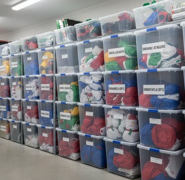 storage system for inflatable decorations