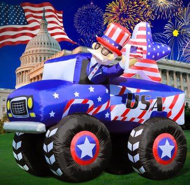 Inflatable Uncle Sam in 4x4