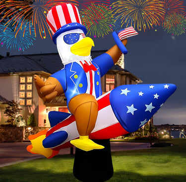 Uncle Sam on a rocket inflatable