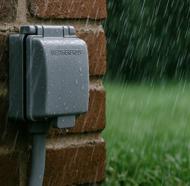 waterproof-front-yard-outlet-and-raining