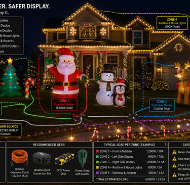 well planned electrical layout for inflatable display