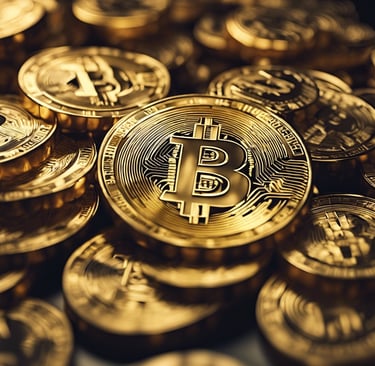 gold-colored Bitcoin