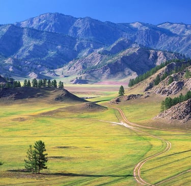 Few roads penetrate the Altai Mountain Wilderness