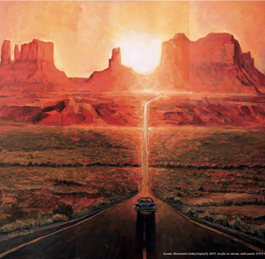 Dylan's large scale acrylic painting of Monument Valley, Arizona is catching the public's eye.