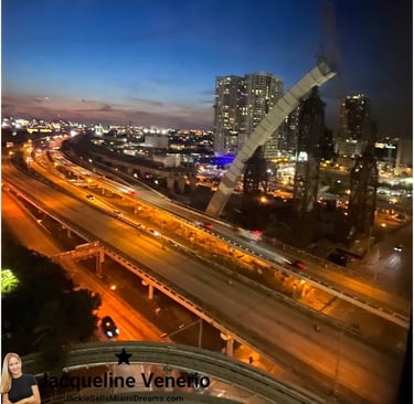 a construction site May 2023 of a bridge spanning a the city of Miami by Jacqueline Venerio 