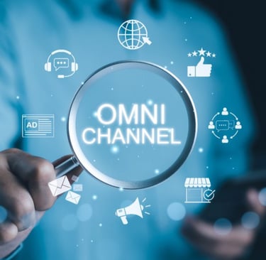 Magnifying glass and Omnichannel