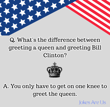 POTUS Jokes: Joke about the difference btw greeting Queen & Clinton
