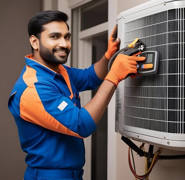 Technician performing AC repair service to ensure efficient cooling and long-term cost savings.