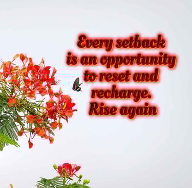 Every setback is an opportunity to reset and recharge. Rise again