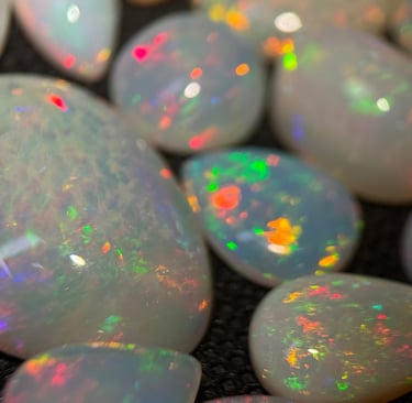 White play of color Ethiopian Opal