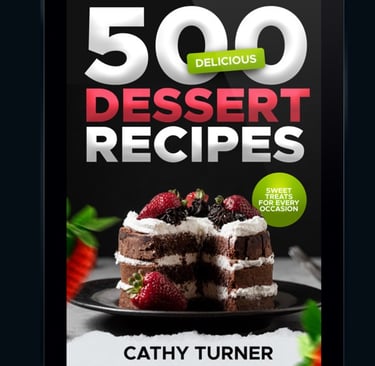a tablet with a dessert on it and a tablet with the title's cook