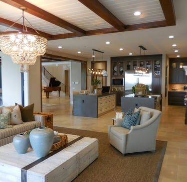 a living room with a couch and a piano