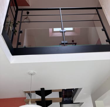 garde-corps avec vitrage