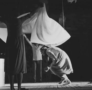 a man and woman in a dance pose