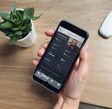 A tidy, modern home office setup with turquoise and silver accents reflecting the brand colors.
